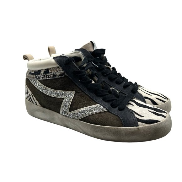 GIANNI BINI ELLEINAA GLITTER ZEBRA SNEAKERS SIZE 7 - Picture 1 of 7
